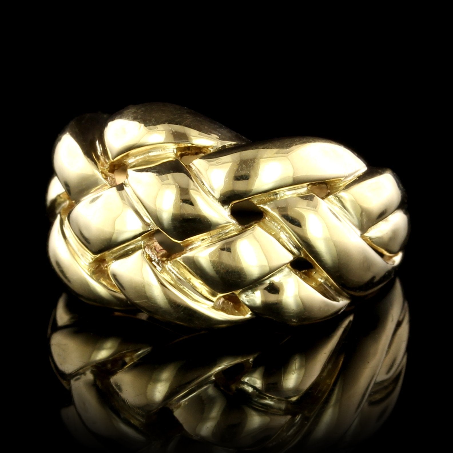 18K Yellow Gold Estate Woven Dome Ring