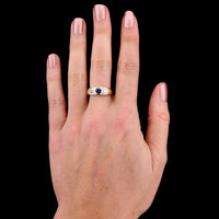 18K Yellow Gold Estate Sapphire and Diamond Ring