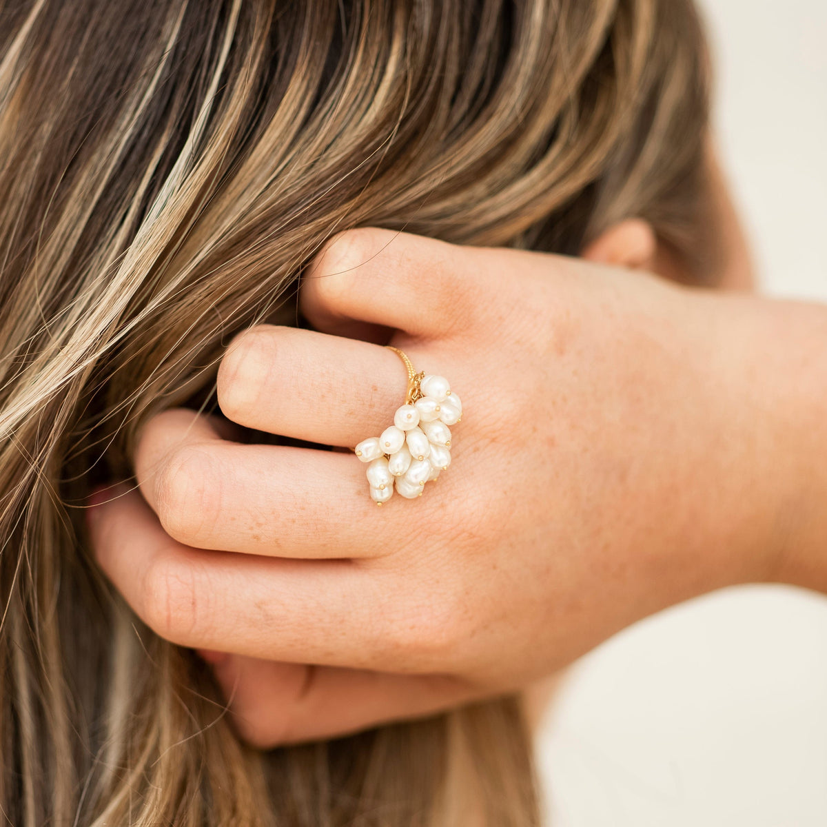18K Yellow Gold Estate Cultured Freshwater Pearl Ring