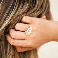 18K Yellow Gold Estate Cultured Freshwater Pearl Ring
