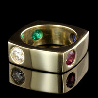 18K Yellow Gold Gem-set Diamond Ring