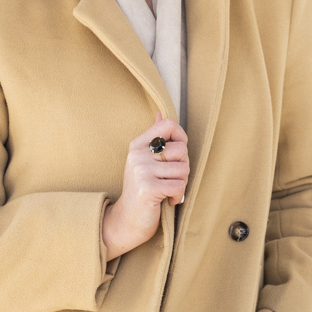 14K Yellow Gold Estate Smoky Quartz Ring