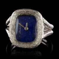 Bueche Girard 18K White Gold Estate Lapis Watch Ring