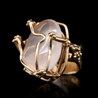 14K Yellow Gold Estate Rose Quartz Ring