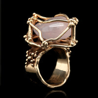 14K Yellow Gold Estate Rose Quartz Ring