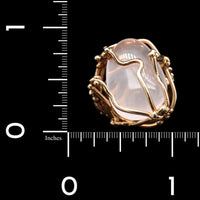 14K Yellow Gold Estate Rose Quartz Ring