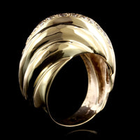 14K Yellow Gold Estate Diamond Dome Ring