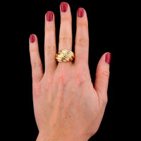 14K Yellow Gold Estate Diamond Dome Ring