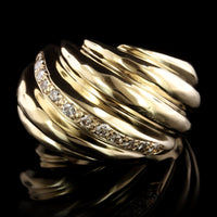 14K Yellow Gold Estate Diamond Dome Ring