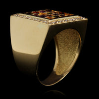 18K Yellow Gold Estate Gem-set Diamond Ring