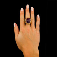 18K Yellow Gold Estate Amethyst Ring