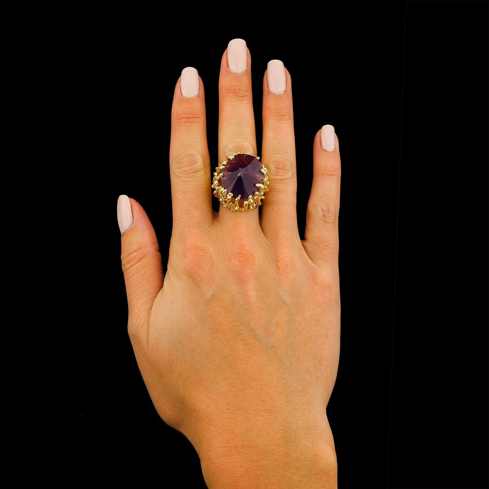 18K Yellow Gold Estate Amethyst Ring