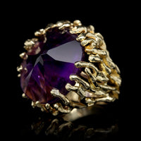18K Yellow Gold Estate Amethyst Ring