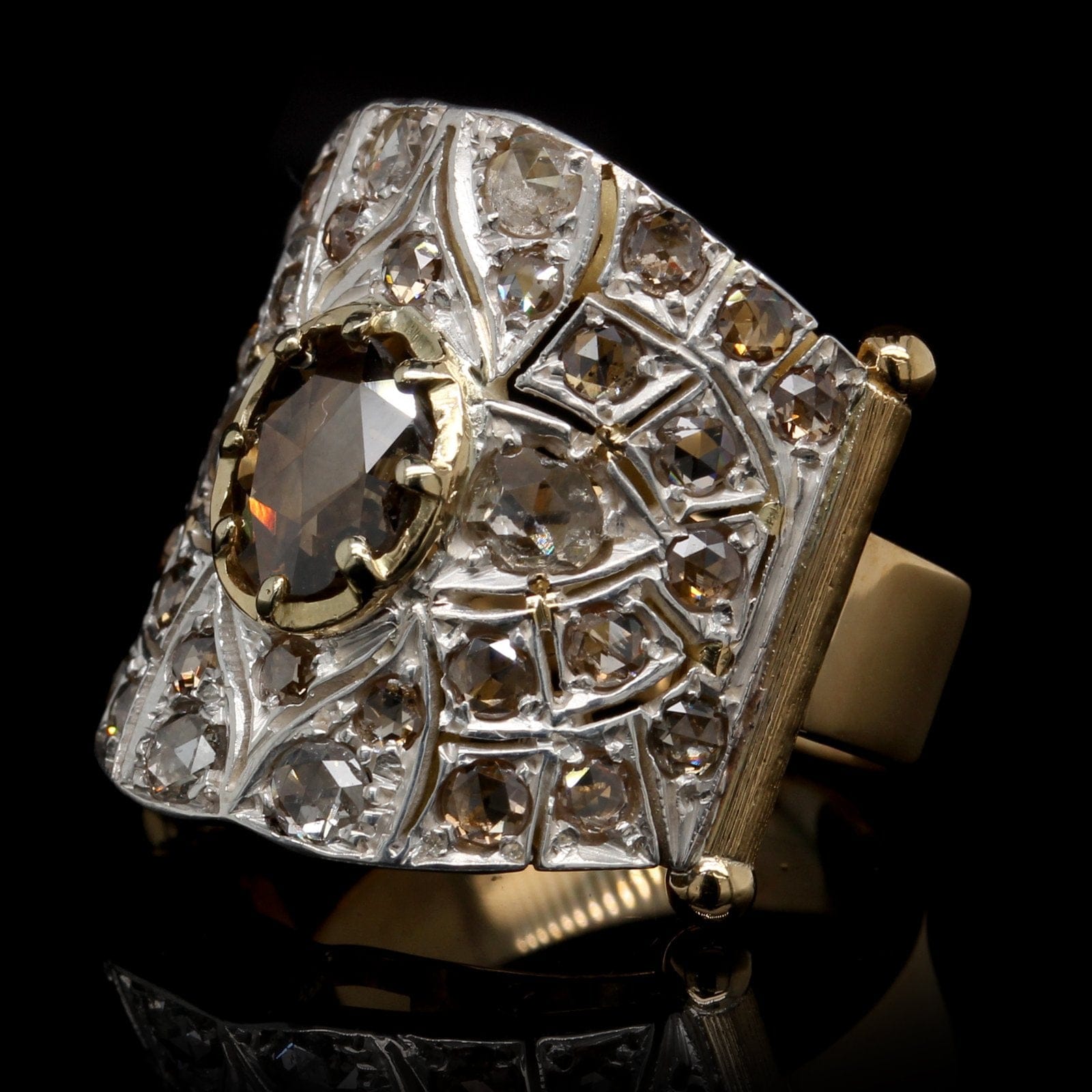 18K Two-tone Gold Estate Diamond Ring