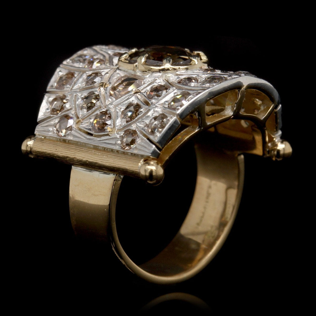 18K Two-tone Gold Estate Diamond Ring