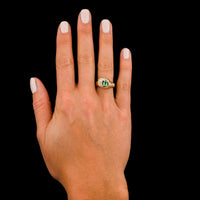 14K Yellow Gold Estate Emerald and Diamond Ring