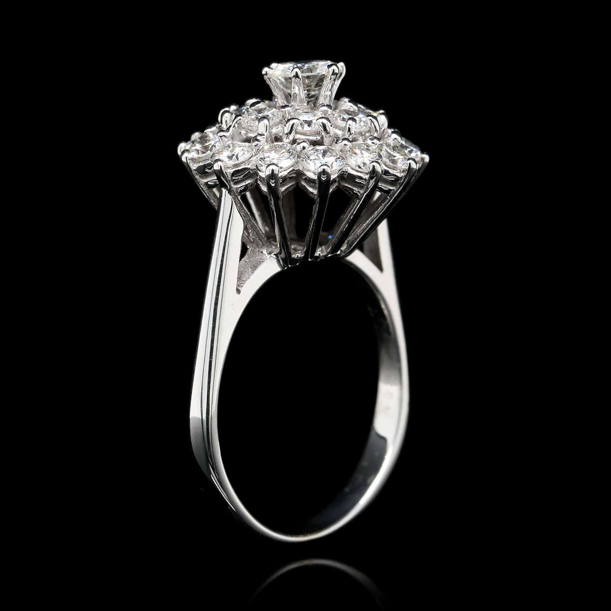 14K White Gold Estate Diamond Ring