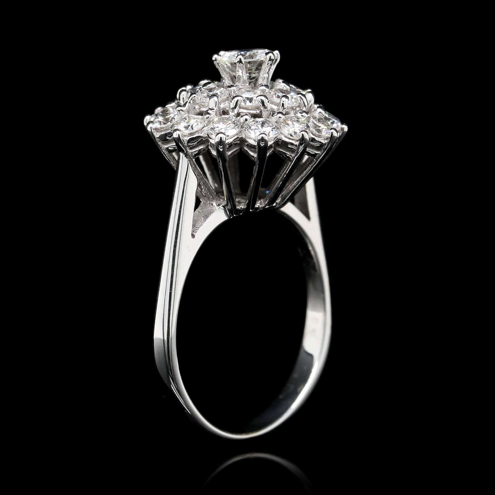 14K White Gold Estate Diamond Ring