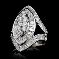 18K White Gold Estate Diamond Ring