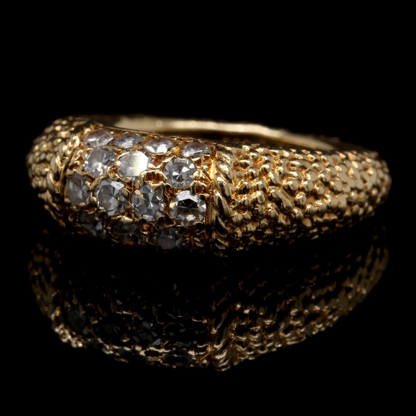 18K Yellow Gold and Diamond Philippine Ring