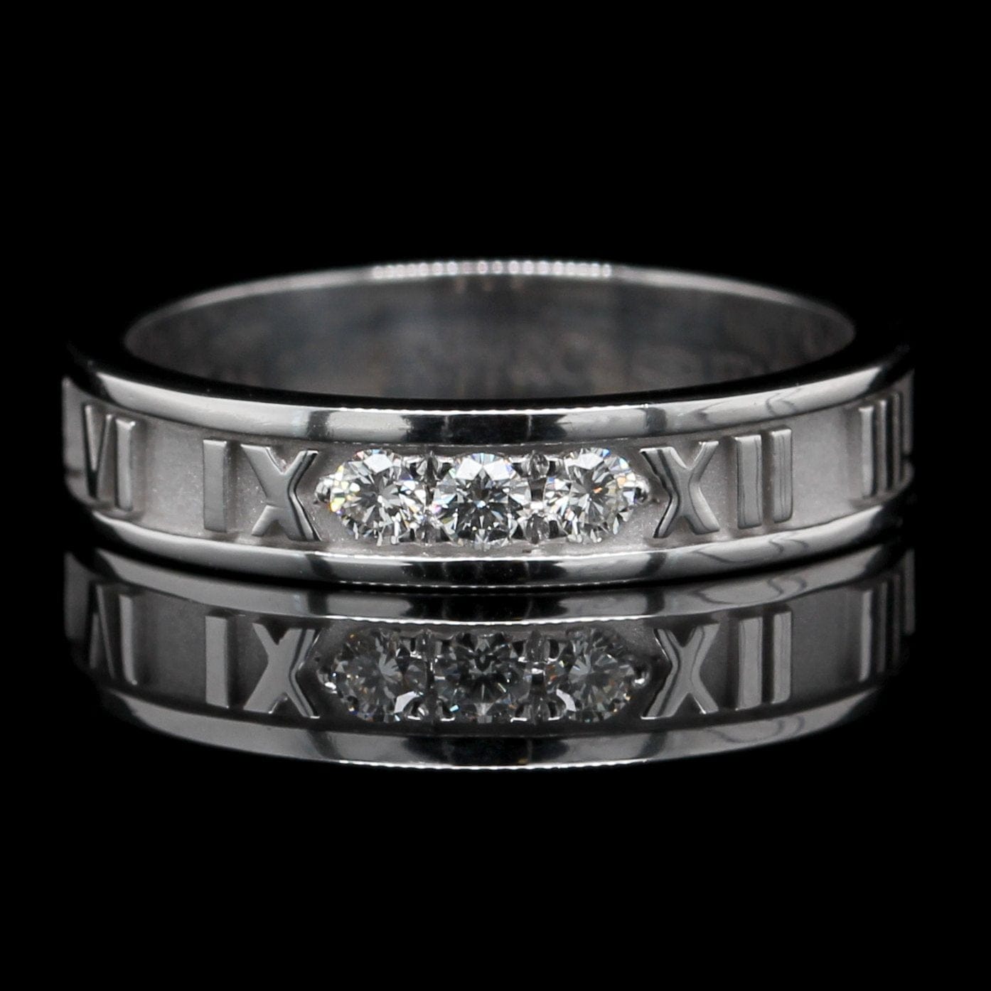 Tiffany & Co. 18K White Gold Estate Atlas Ring