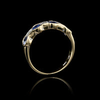 18K Yellow Gold Estate Sapphire and Diamond Ring