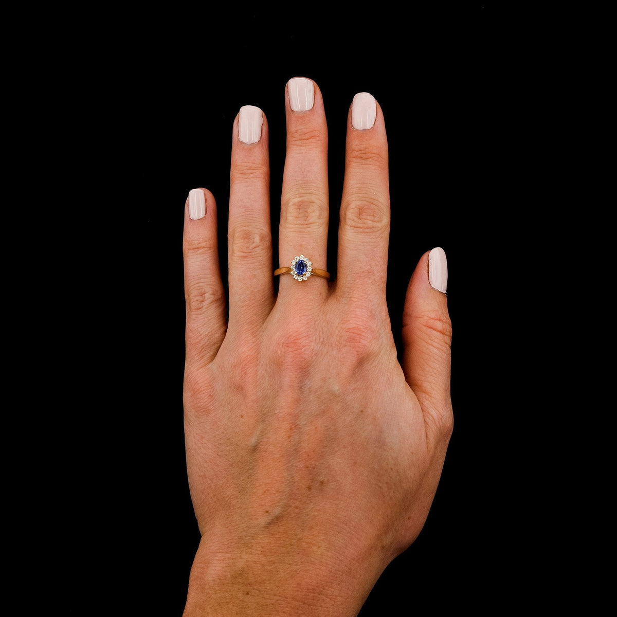 14K Yellow Gold Estate Sapphire and Diamond Ring