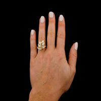 14K Yellow Gold Estate Opal and Diamond Ring