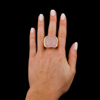 18K Rose Gold Estate Rose Quartz Ring