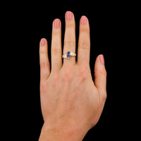 18K Yellow Gold Estate Sapphire and Diamond Ring