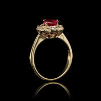 14K Yellow Gold Estate Ruby and Diamond Ring