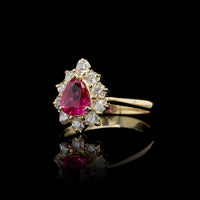 14K Yellow Gold Estate Ruby and Diamond Ring