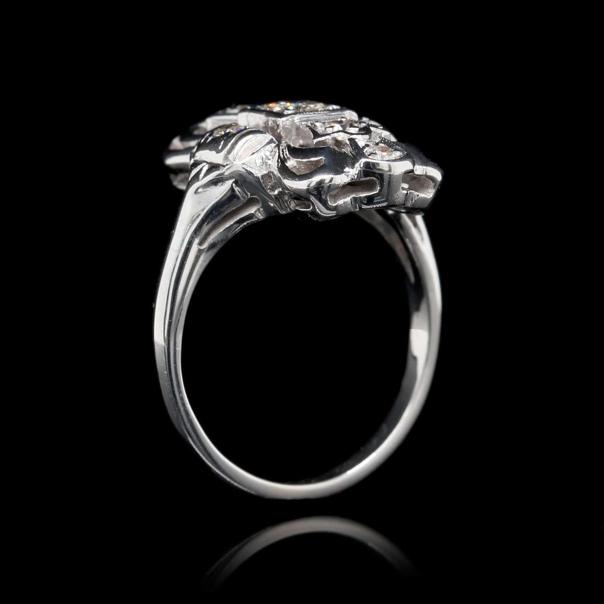 Vintage 14K White Gold Diamond Ring