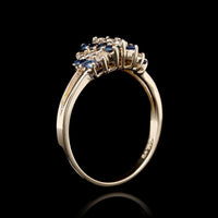 14K Yellow Gold Estate Sapphire and Diamond Ring