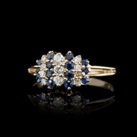 14K Yellow Gold Estate Sapphire and Diamond Ring