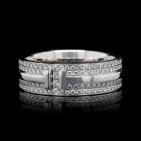 Ring for Men Fashion, 8mm Silver Ring with Zirconia, Women 7 + Men 7 |  Amazon.com
