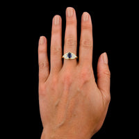 14K Yellow Gold Estate Sapphire and Diamond Ring