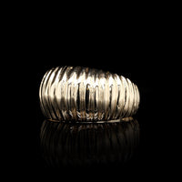 14K Yellow Gold Estate Ribbed Dome Ring