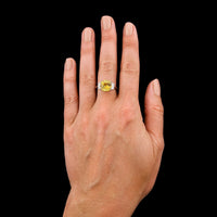 Platinum Estate Golden Sapphire and Diamond Ring