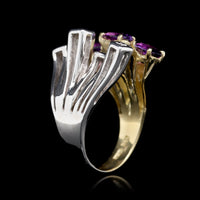 18K Two-tone Gold Estate Amethyst and Diamond Ring