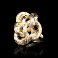 14K Yellow Gold Textured Knot Ring