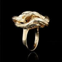 14K Yellow Gold Estate Textured Knot Ring