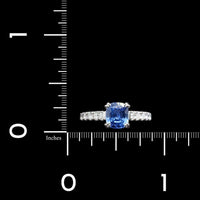 Platinum Estate Sapphire and Diamond Ring