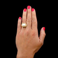 14K Yellow Gold Estate Cultured Mabe Pearl Ring