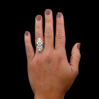 Art Deco 18K White Gold Estate Diamond Ring