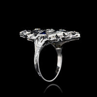 Art Deco 18K White Gold Estate Diamond Ring