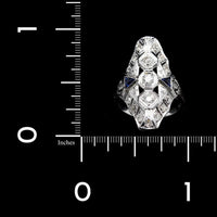 Art Deco 18K White Gold Estate Diamond Ring