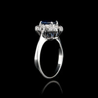 14K White Gold Estate Sapphire and Diamond Ring