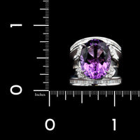 18K White Gold Estate Amethyst and Diamond Ring, White gold, Long's Jewelers