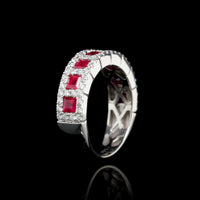 14K White Gold Estate Ruby and Diamond Ring